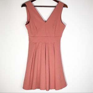 Haute Monde Salmon Pink Pleated Mini Dress Large
